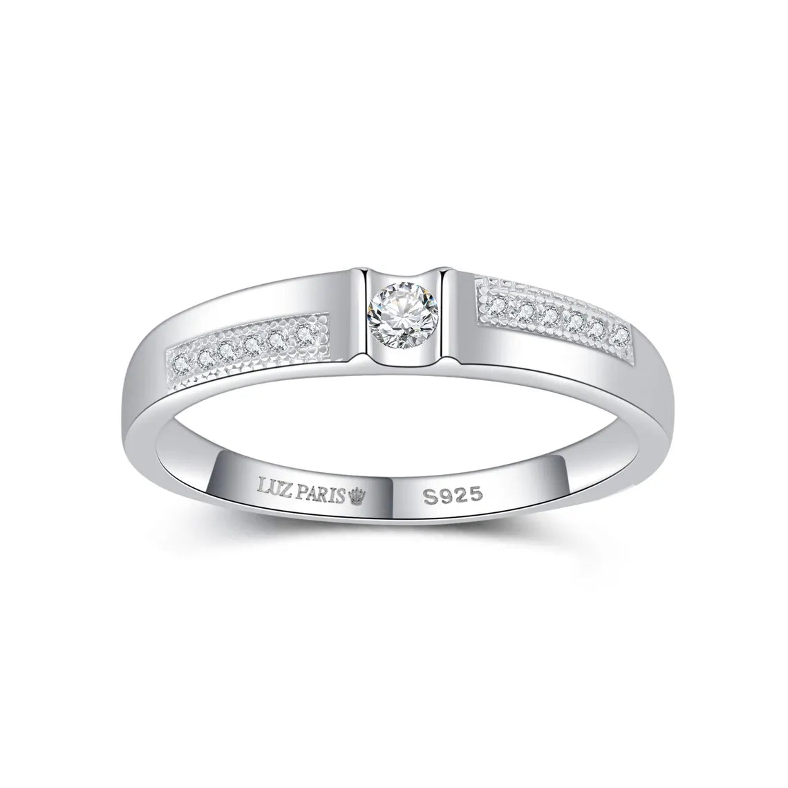 Anillo Plata 925mls Blanco con Circonitas