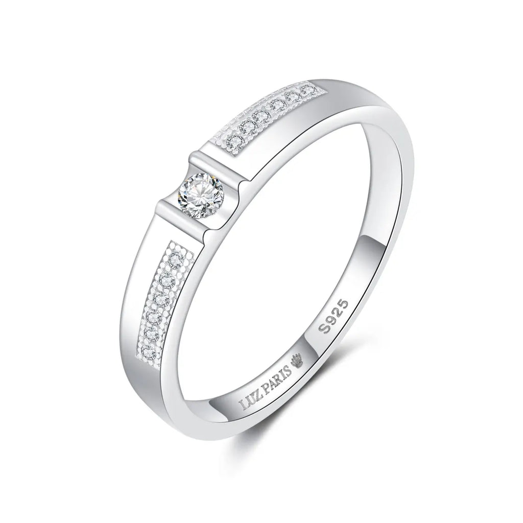 Anillo Plata 925mls Blanco con Circonitas