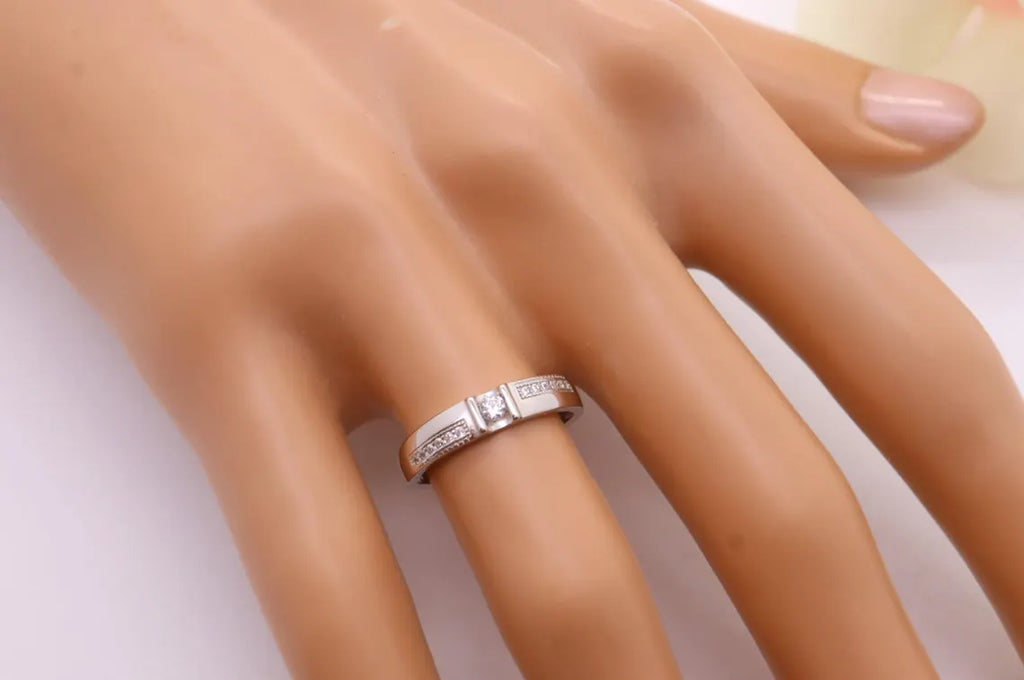 Anillo Plata 925mls Blanco con Circonitas