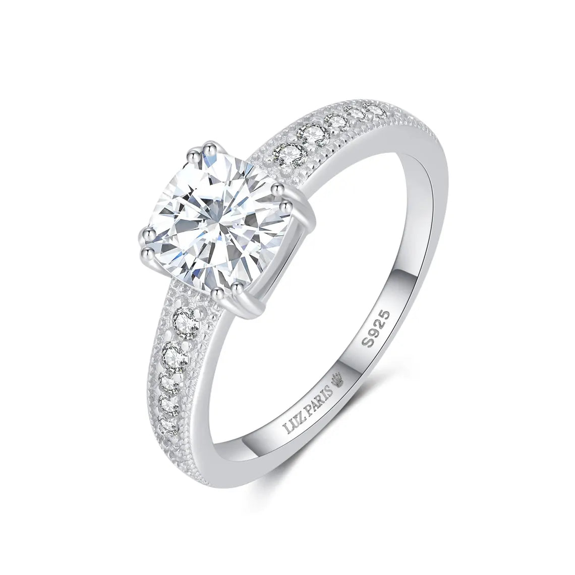 Anillo Plata 925mls Circonita Blanca talla Princesa | Joyería Fina