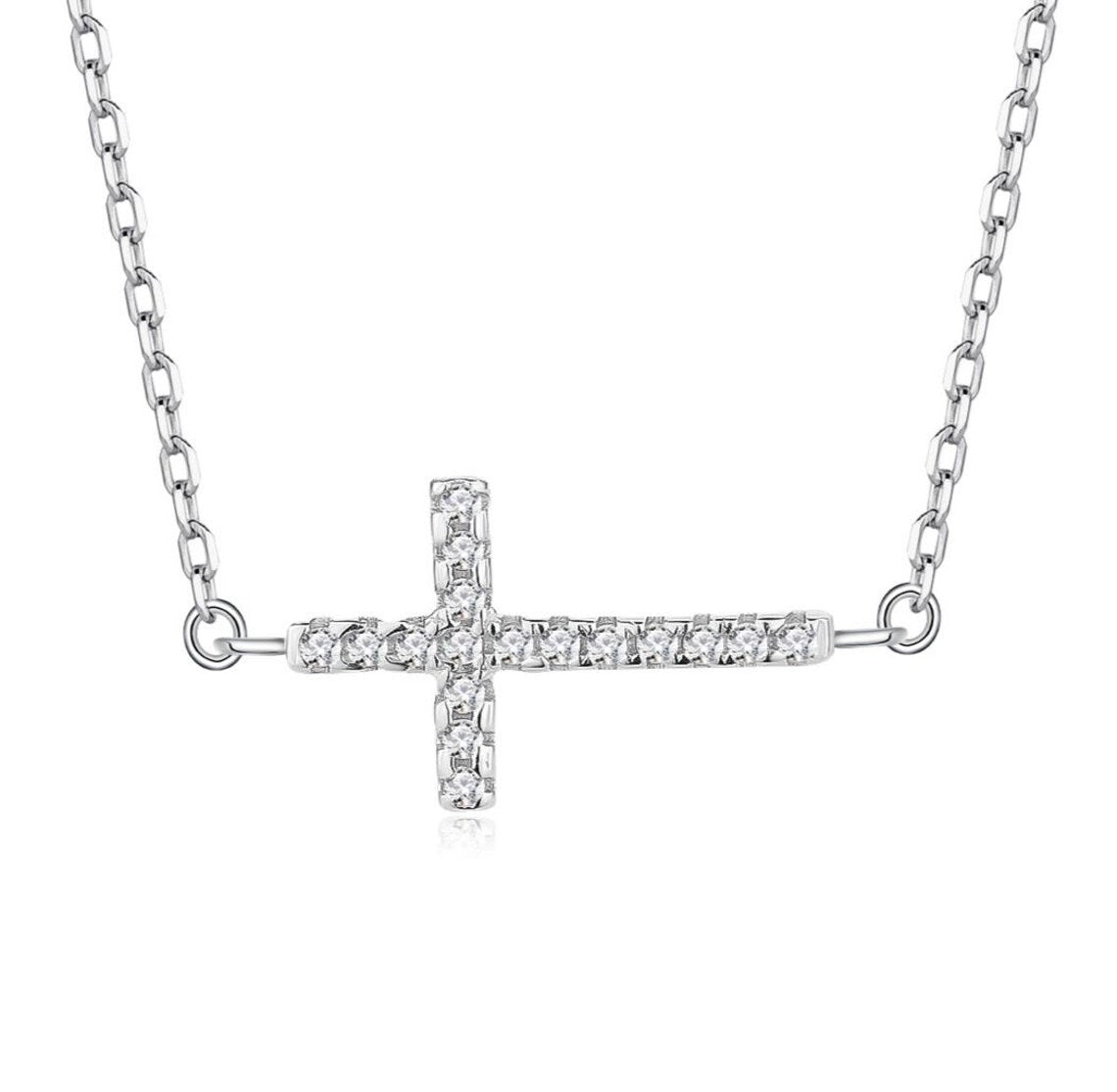 Collar Plata 925mls Cruz Circonitas blancas