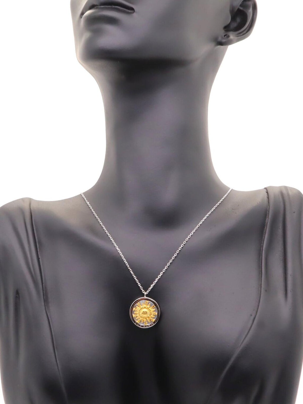 Collar Plata 925mls Eguzkilore bicolor baño Oro 18k | Joyería Vasca | Artesanía | Mitología Vasca