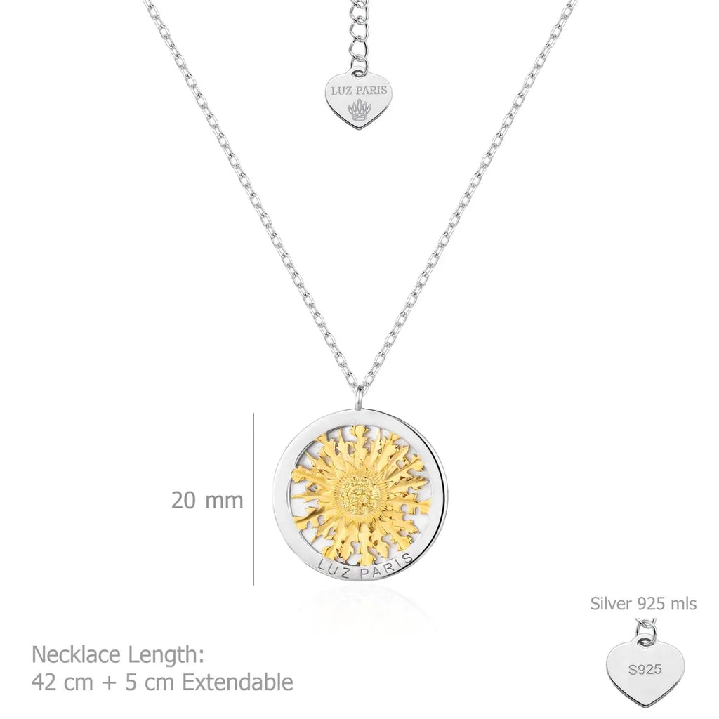 Collar Plata 925mls Eguzkilore bicolor baño Oro 18k | Joyería Vasca | Artesanal | Mitología Vasca (Copia)