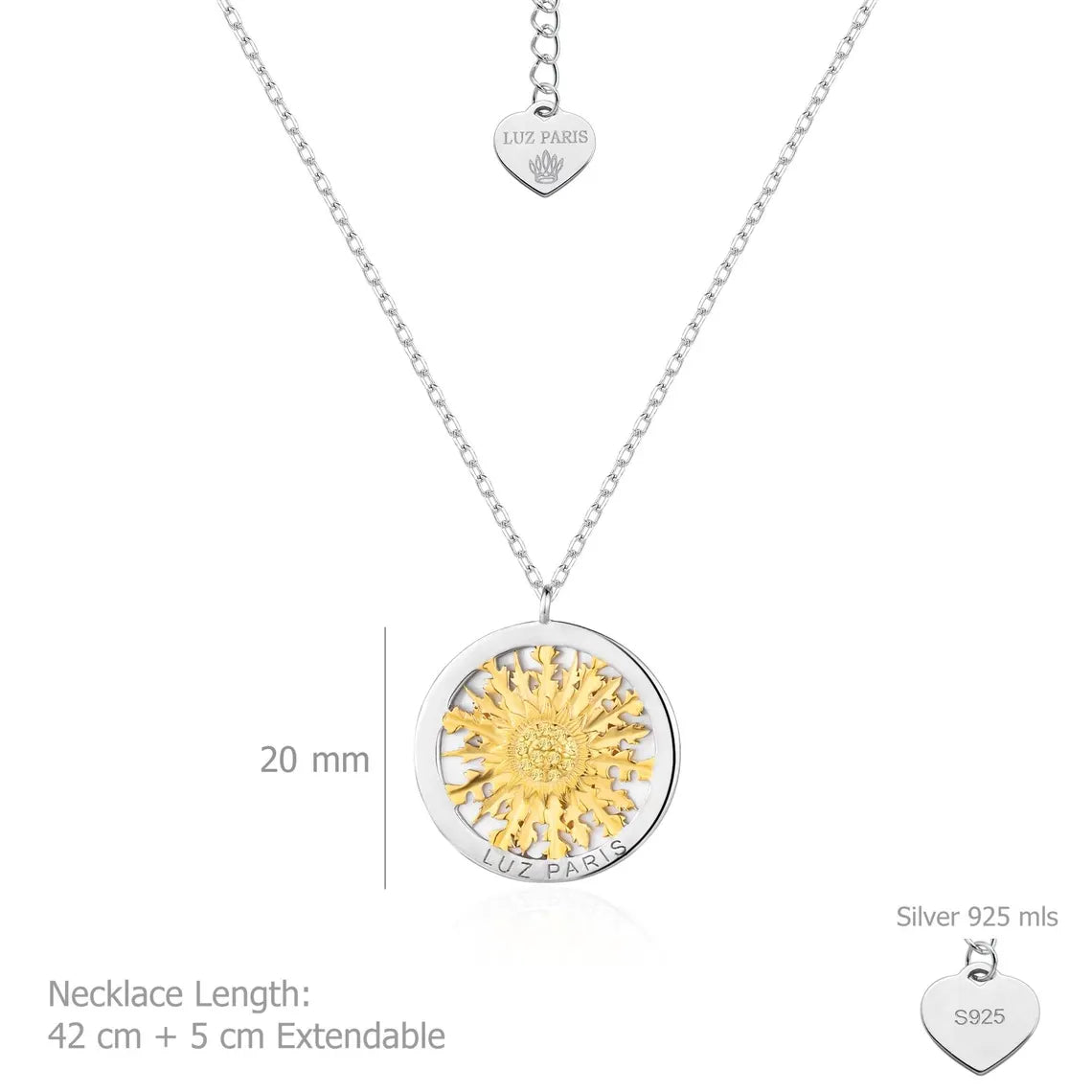 Collar Plata 925mls Eguzkilore bicolor baño Oro 18k | Joyería Vasca | Artesanal | Mitología Vasca (Copia)