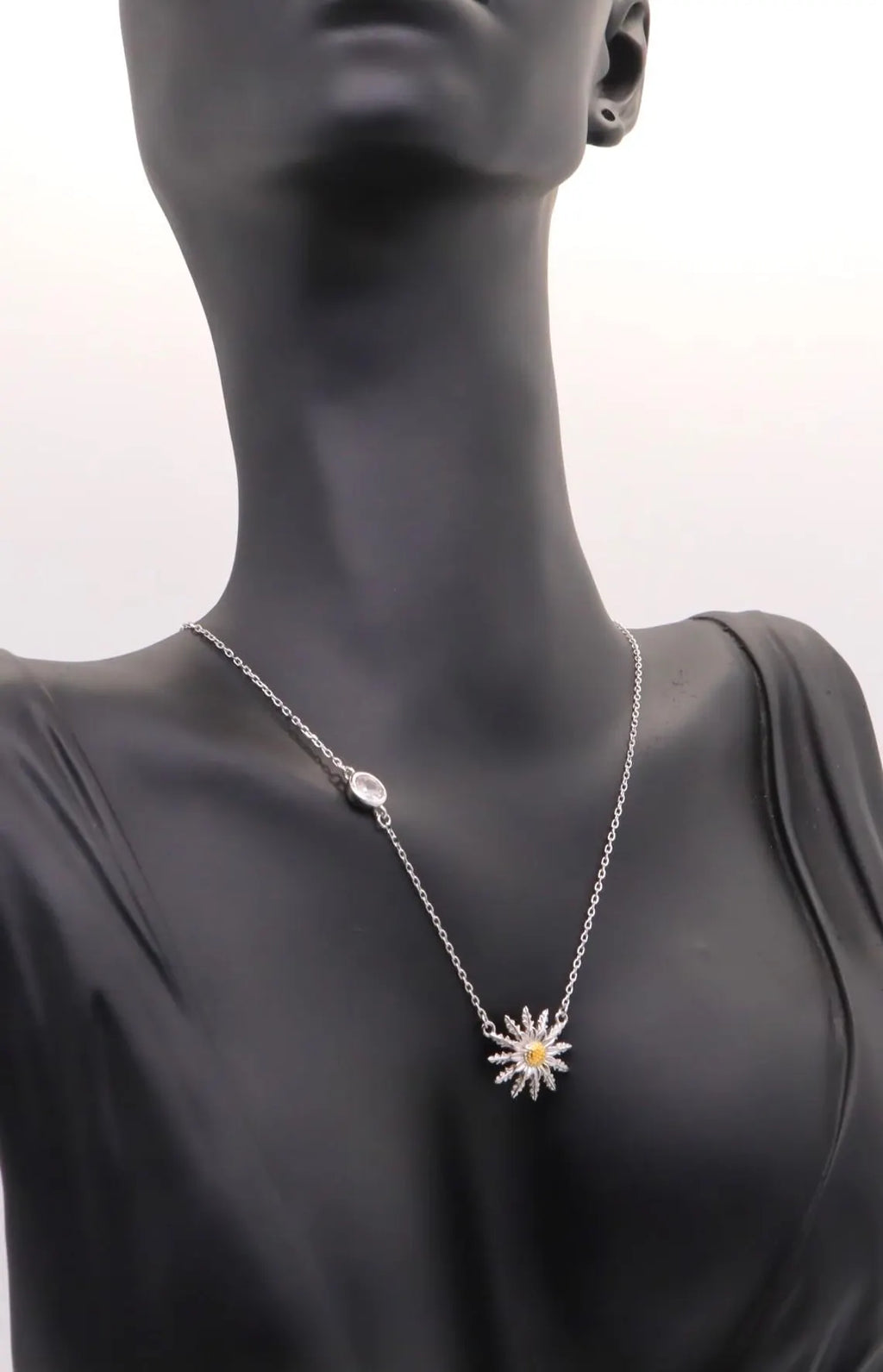 Collar Plata 925mls Eguzkilore bicolor baño Oro 18k Circonita blanca