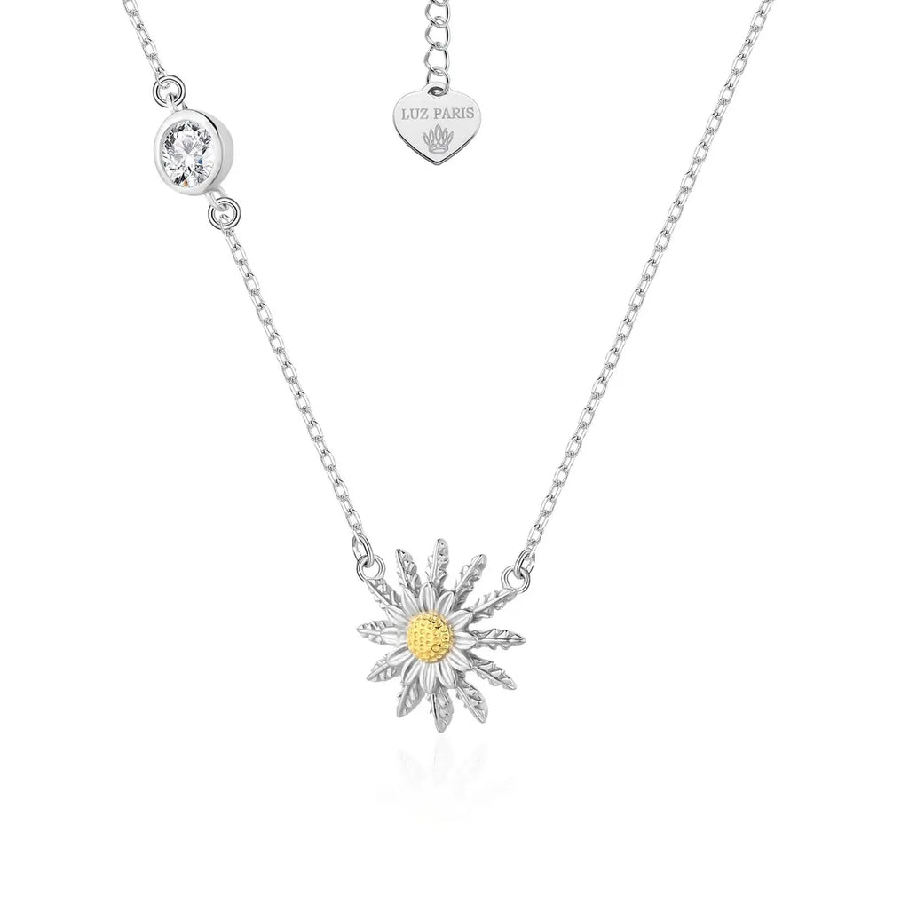 Collar Plata 925mls Eguzkilore bicolor baño Oro 18k Circonita blanca