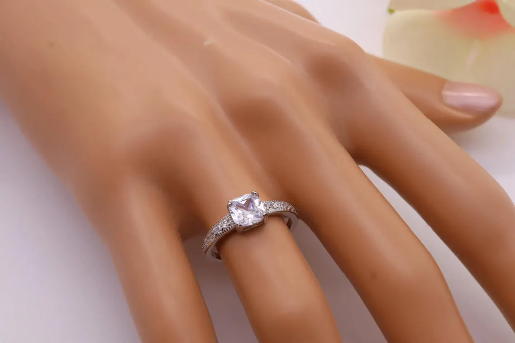 Anillo Plata 925mls Circonita Blanca talla Princesa | Joyería Fina