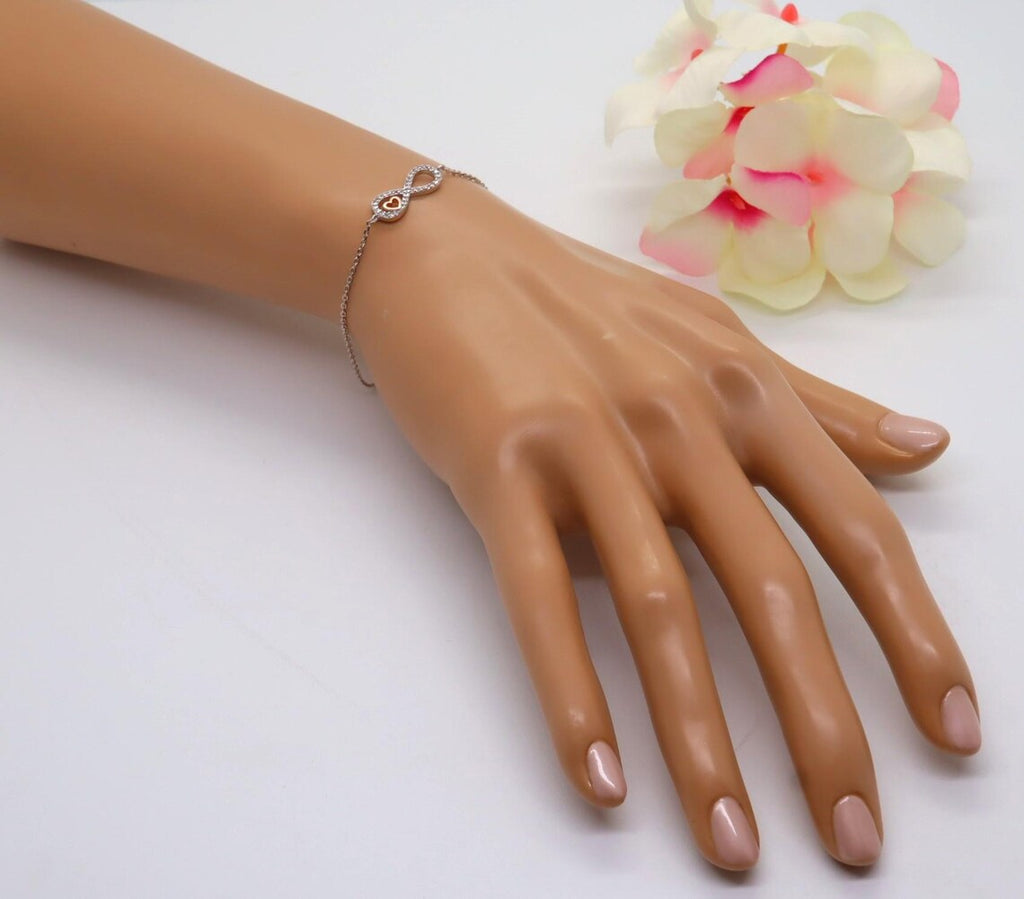 Pulsera Plata 925mls Corazón Infinito