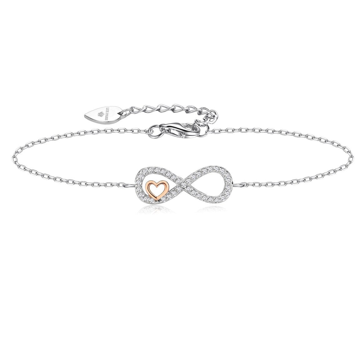 Pulsera Plata 925mls Corazón Infinito