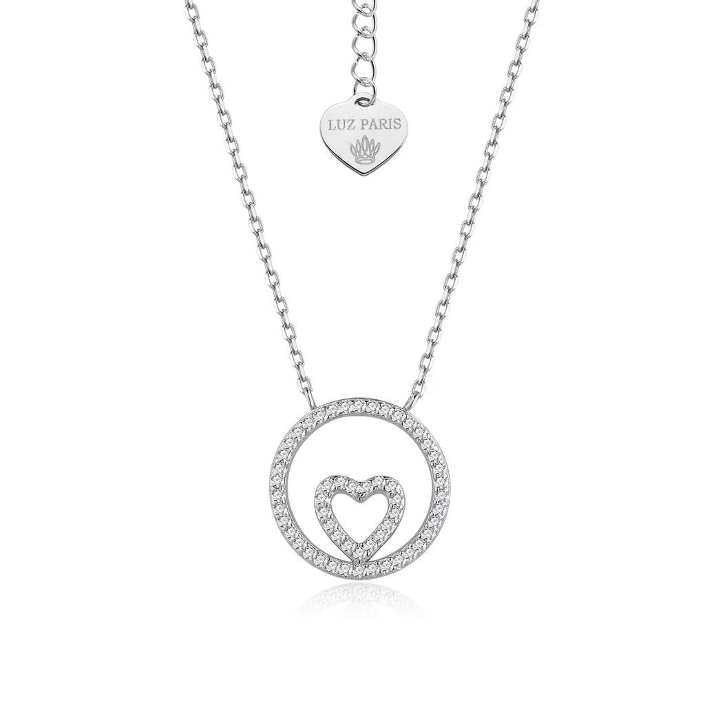 Collar Plata 925mls Corazón con Circonitas blancas