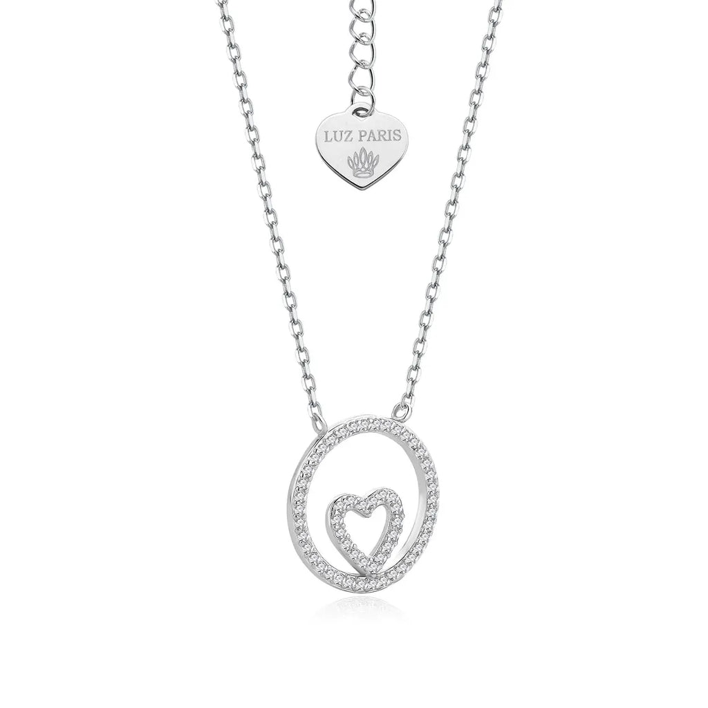 Collar Plata 925mls Corazón con Circonitas blancas