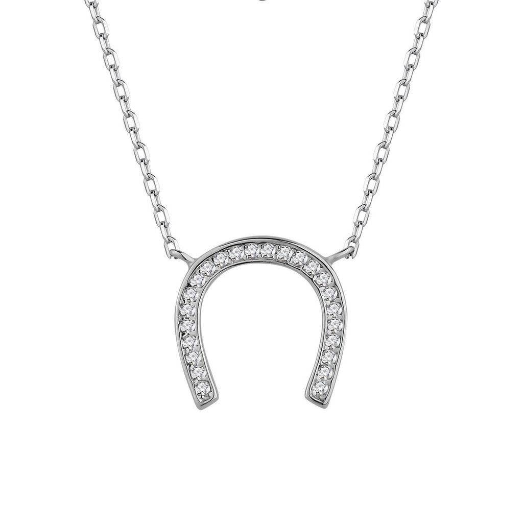 Collar Plata 925mls Herradura Suerte Circonitas blancas