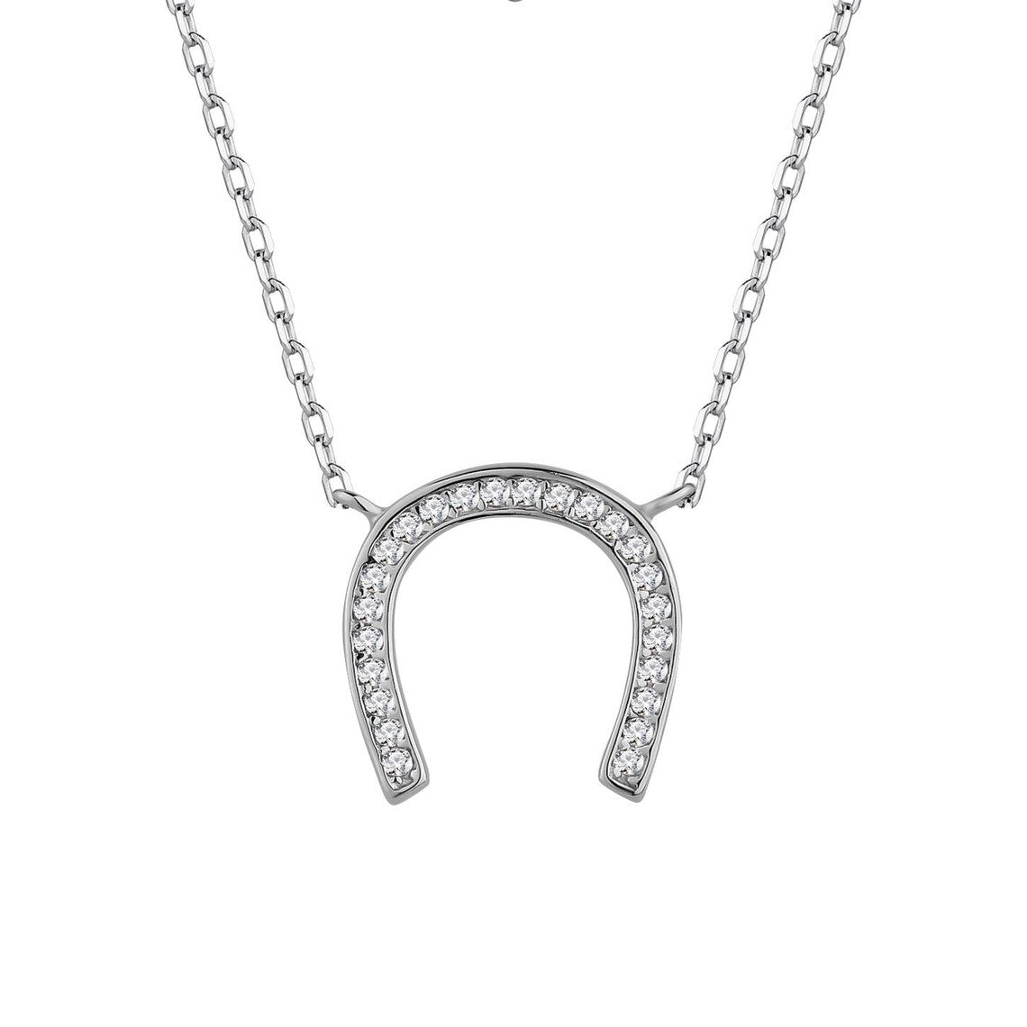 Collar Plata 925mls Herradura Suerte Circonitas blancas