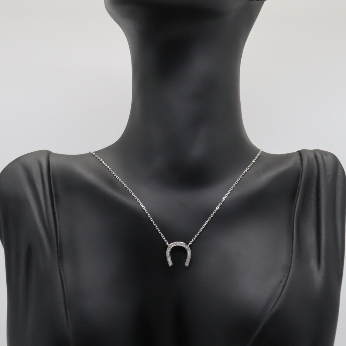 Collar Plata 925mls Herradura Suerte Circonitas blancas