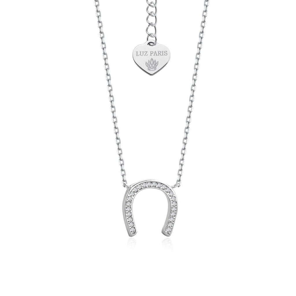 Collar Plata 925mls Herradura Suerte Circonitas blancas
