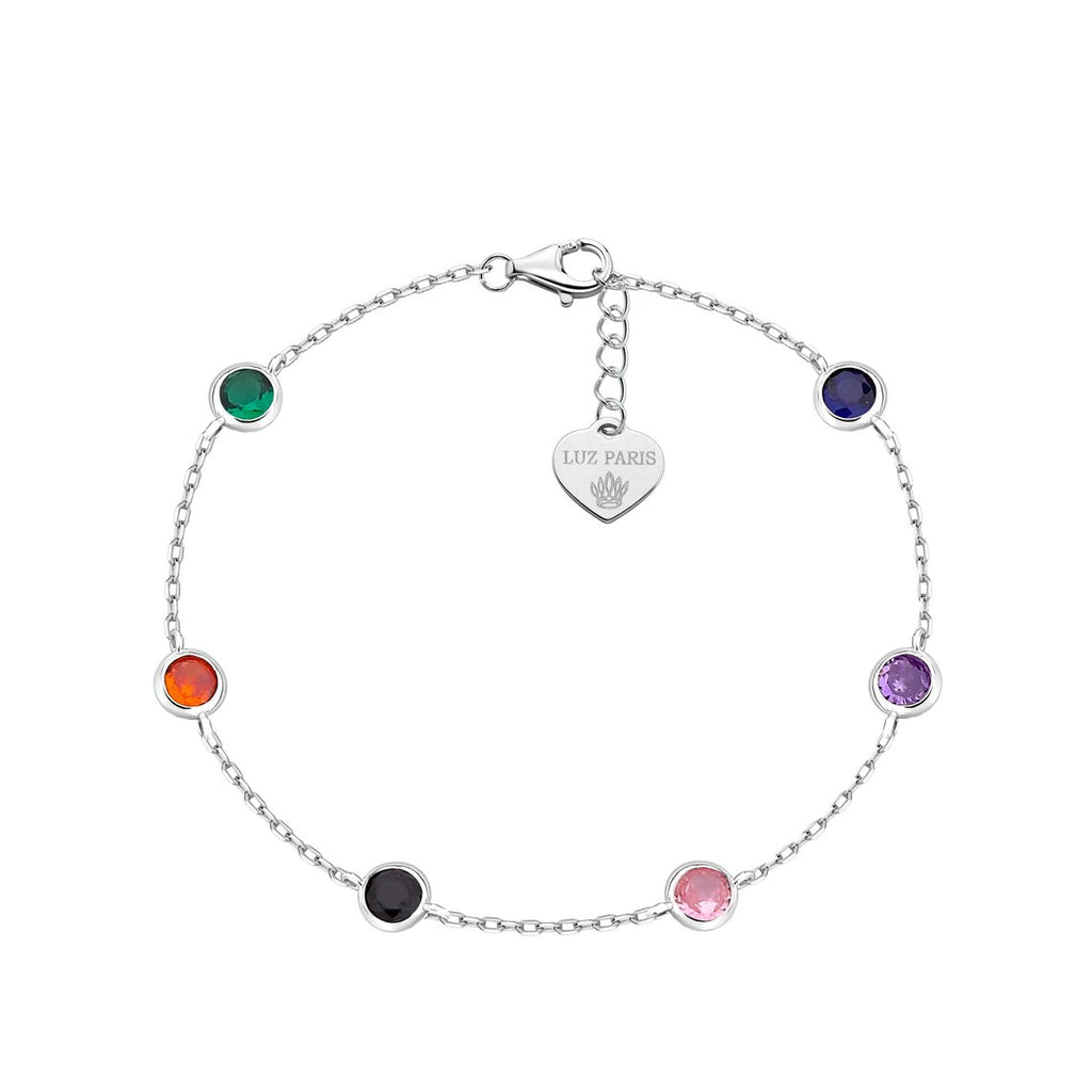 Pulsera Plata 925mls Circonitas 6 colores
