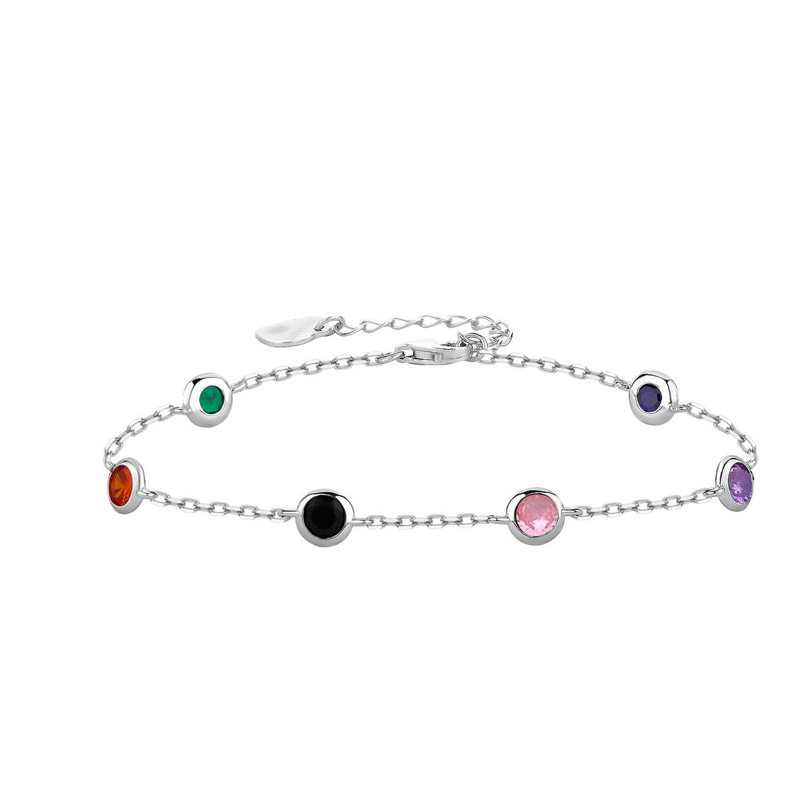 Pulsera Plata 925mls Circonitas 6 colores