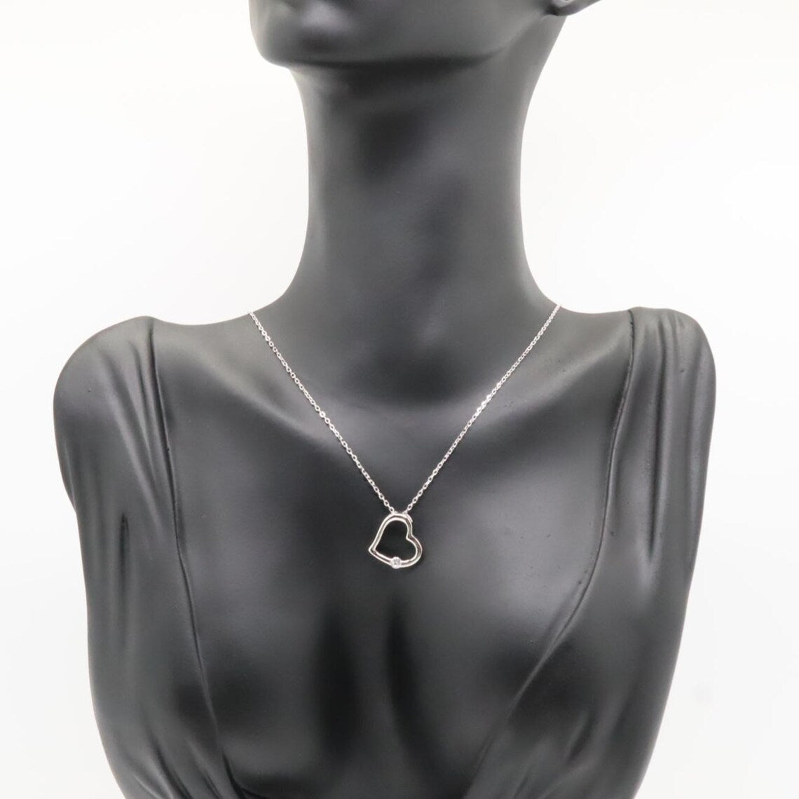 Collar Plata 925mls Corazón con Circonita blanca