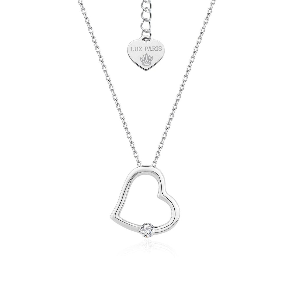 Collar Plata 925mls Corazón con Circonita blanca
