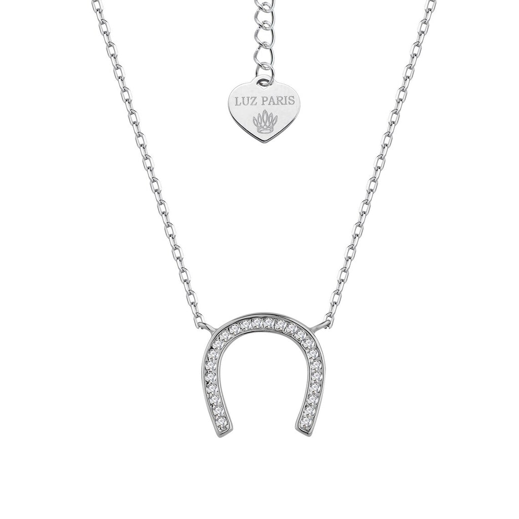 Collar Plata 925mls Herradura Suerte Circonitas blancas