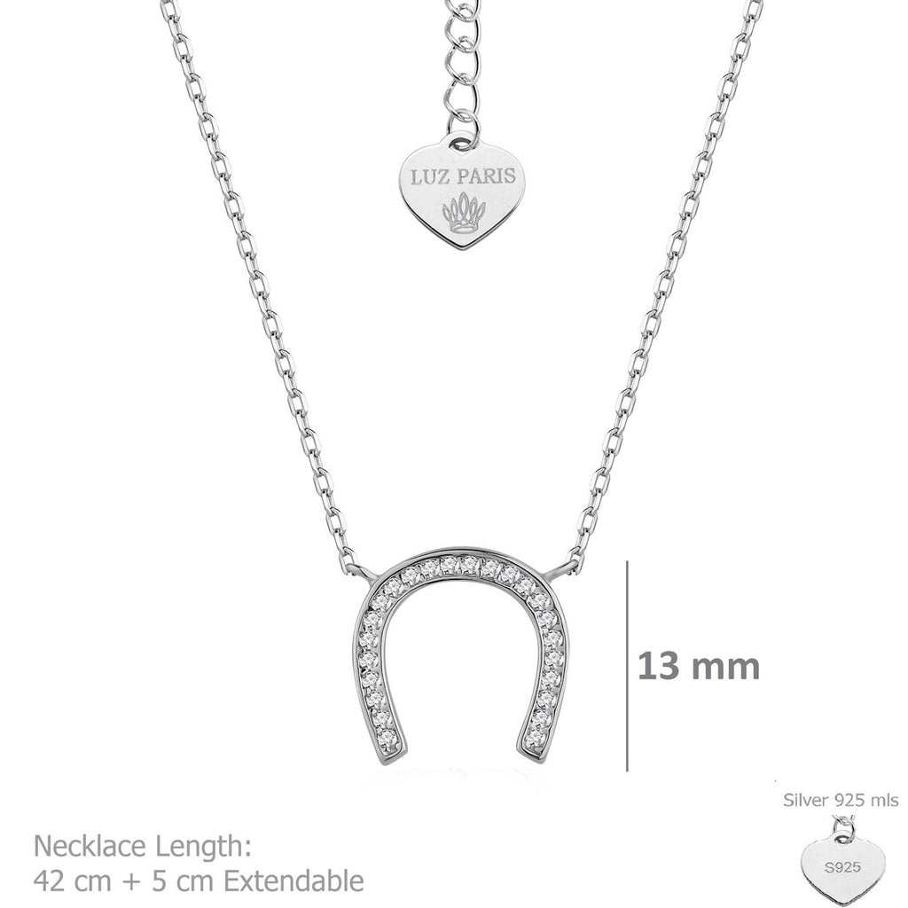 Collar Plata 925mls Herradura Suerte Circonitas blancas