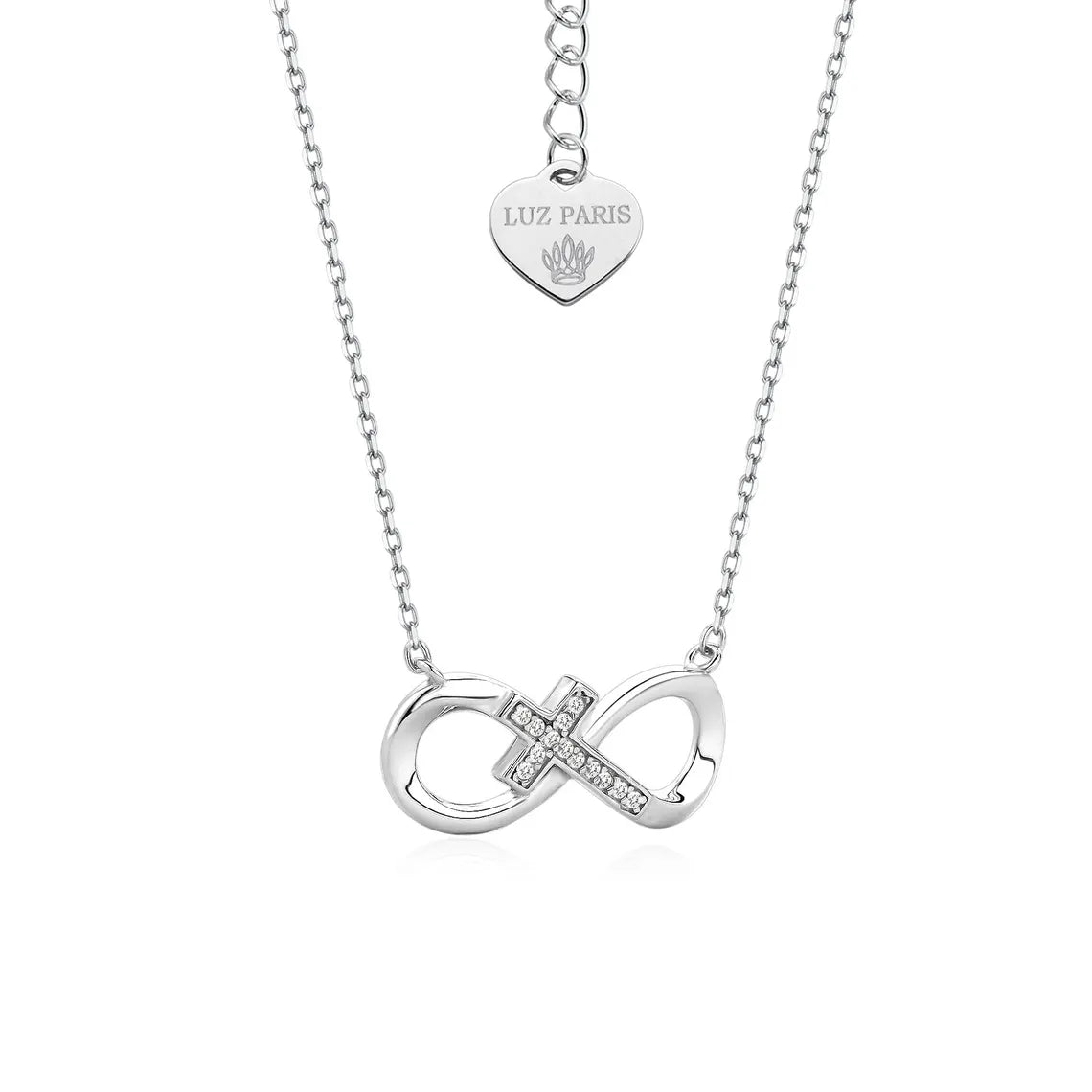 Collar Plata 925mls Infinito Cruz con circonitas blancas