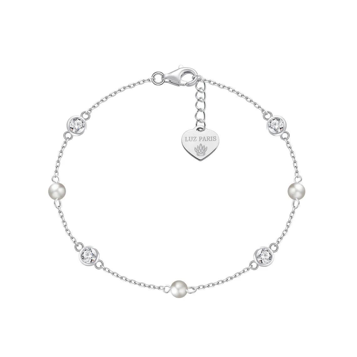 Pulsera Plata 925mls con Tres Perlas y Circonitas Blancas | Joyería Elegante Mujer | Regalo Fino | Pulsera Ajustable Hecha a Mano
