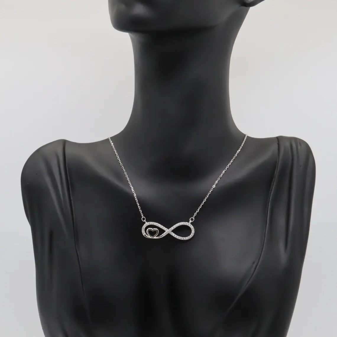 Collar Plata 925mls Infinito Cruz con circonitas blancas