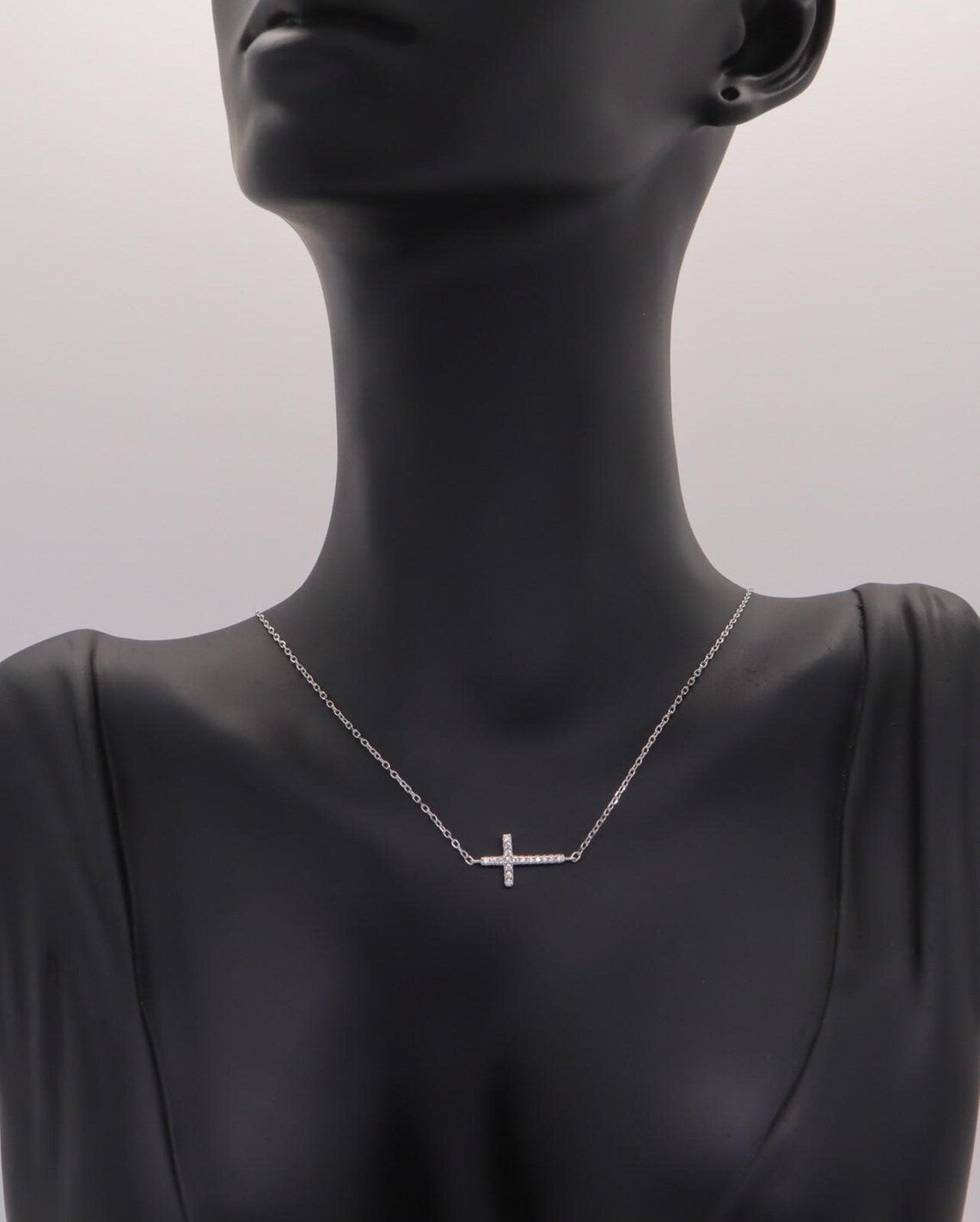 Collar Plata 925mls Cruz Circonitas blancas