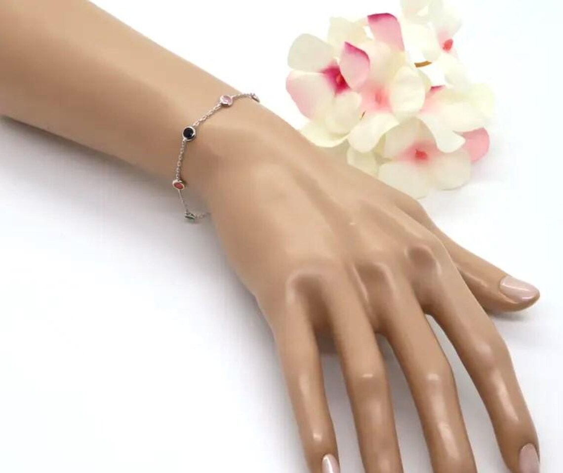 Pulsera Plata 925mls Circonitas 6 colores
