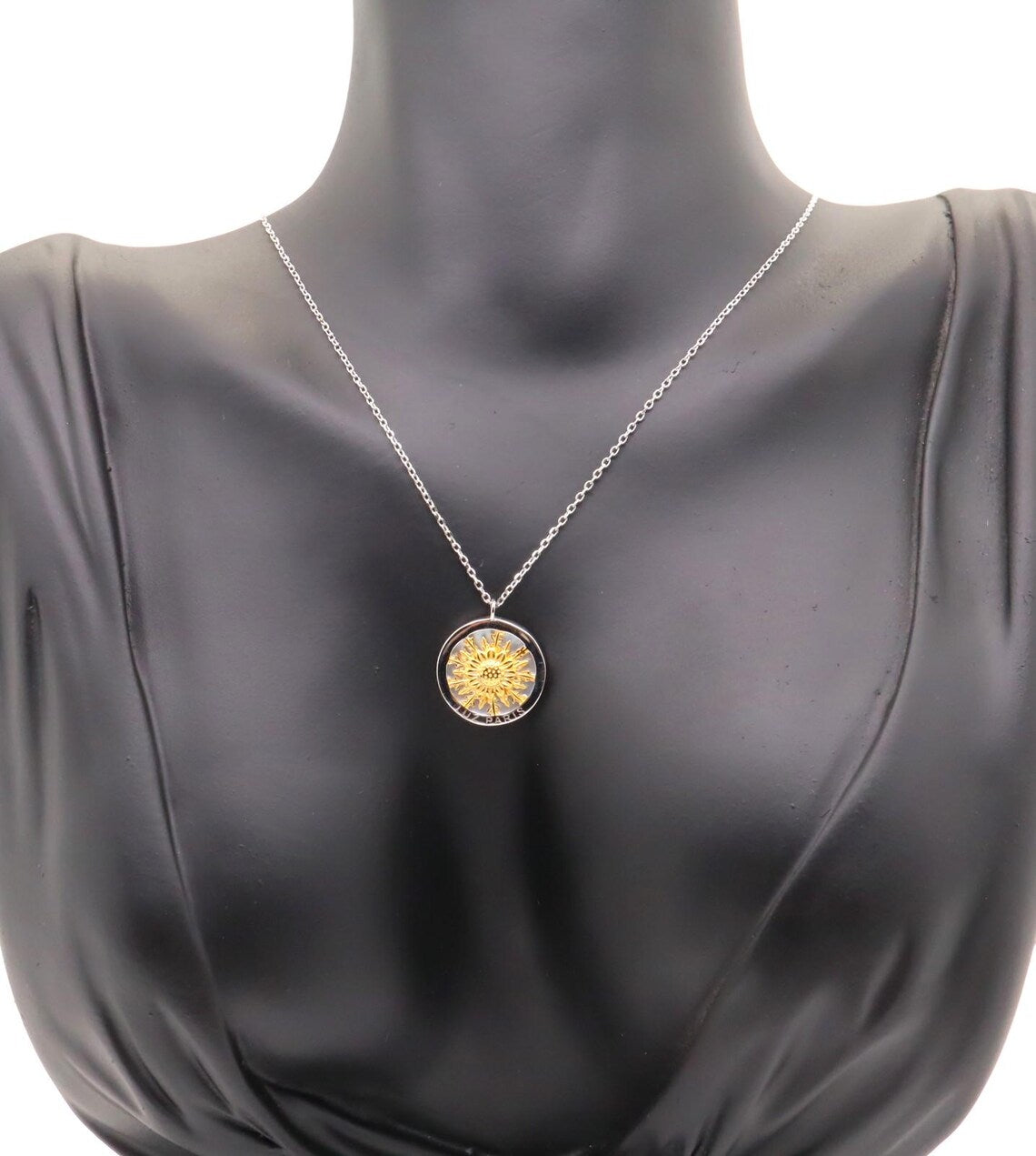 Collar Plata 925mls Eguzkilore bicolor baño Oro 18k | Joyería Vasca | Artesanía | Mitología Vasca