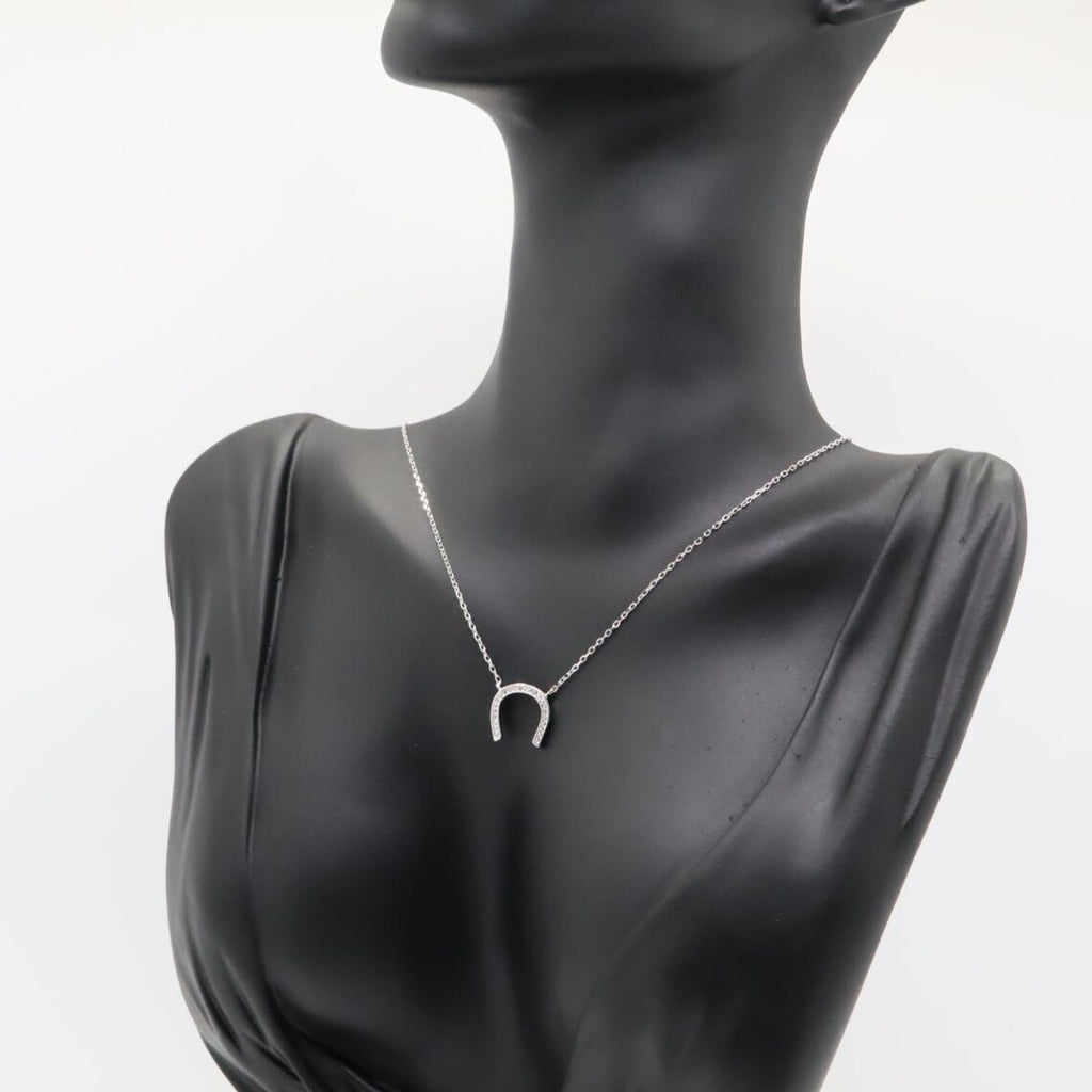 Collar Plata 925mls Herradura Suerte Circonitas blancas