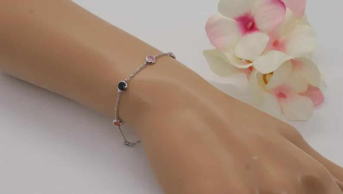 Pulsera Plata 925mls Circonitas 6 colores
