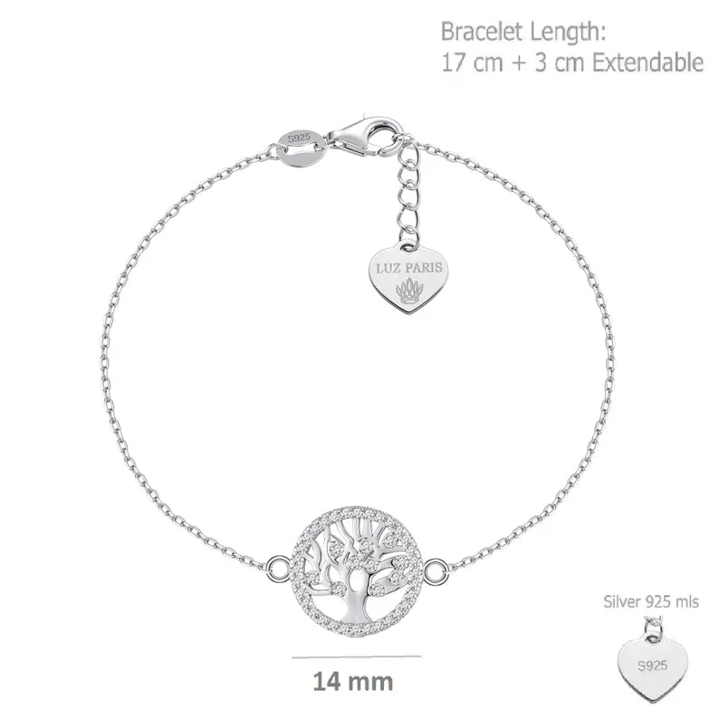 Pulsera Plata 925 Árbol de la Vida Ajustable | Amuleto Protección Mujer | Regalo Significativo Joyería Fina Hecha a Mano