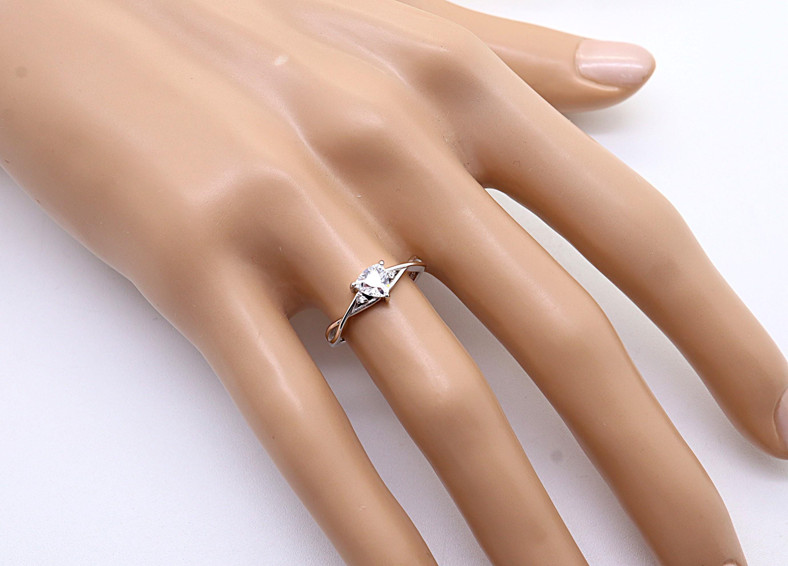 Anillo Plata 925mls Circonita Blanca trenzado