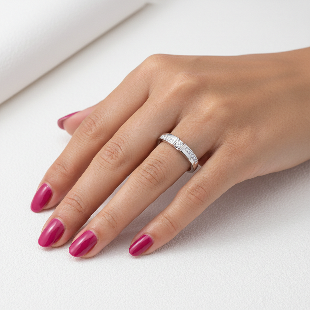 Anillo Plata 925mls Blanco con Circonitas