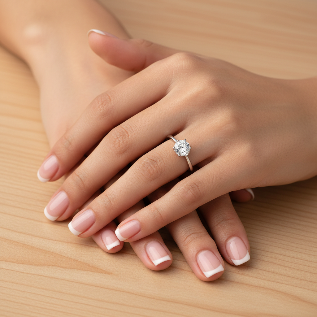 Anillo Plata 925mls Solitario blanco
