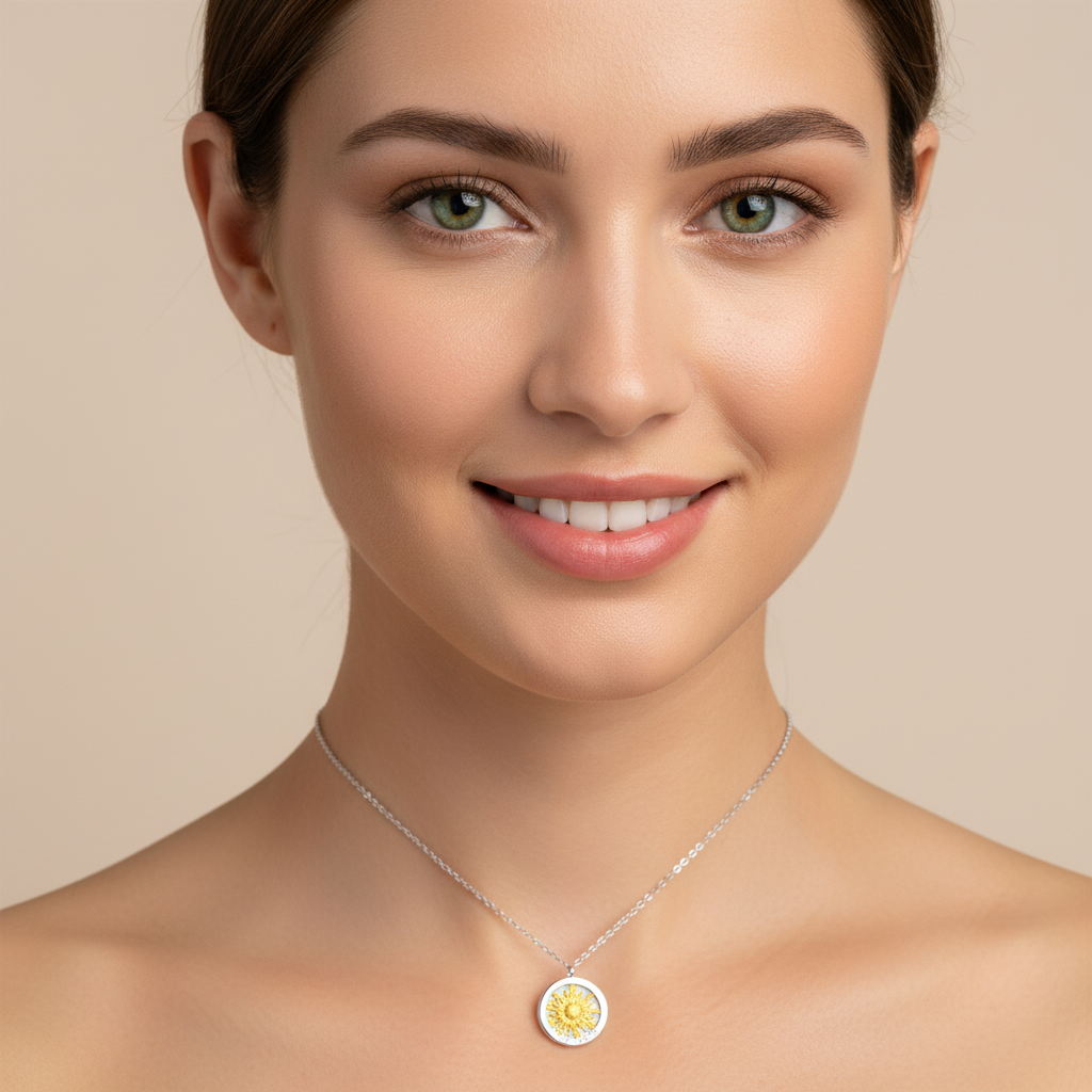 Collar Plata 925mls Eguzkilore bicolor baño Oro 18k | Joyería Vasca | Artesanía | Mitología Vasca