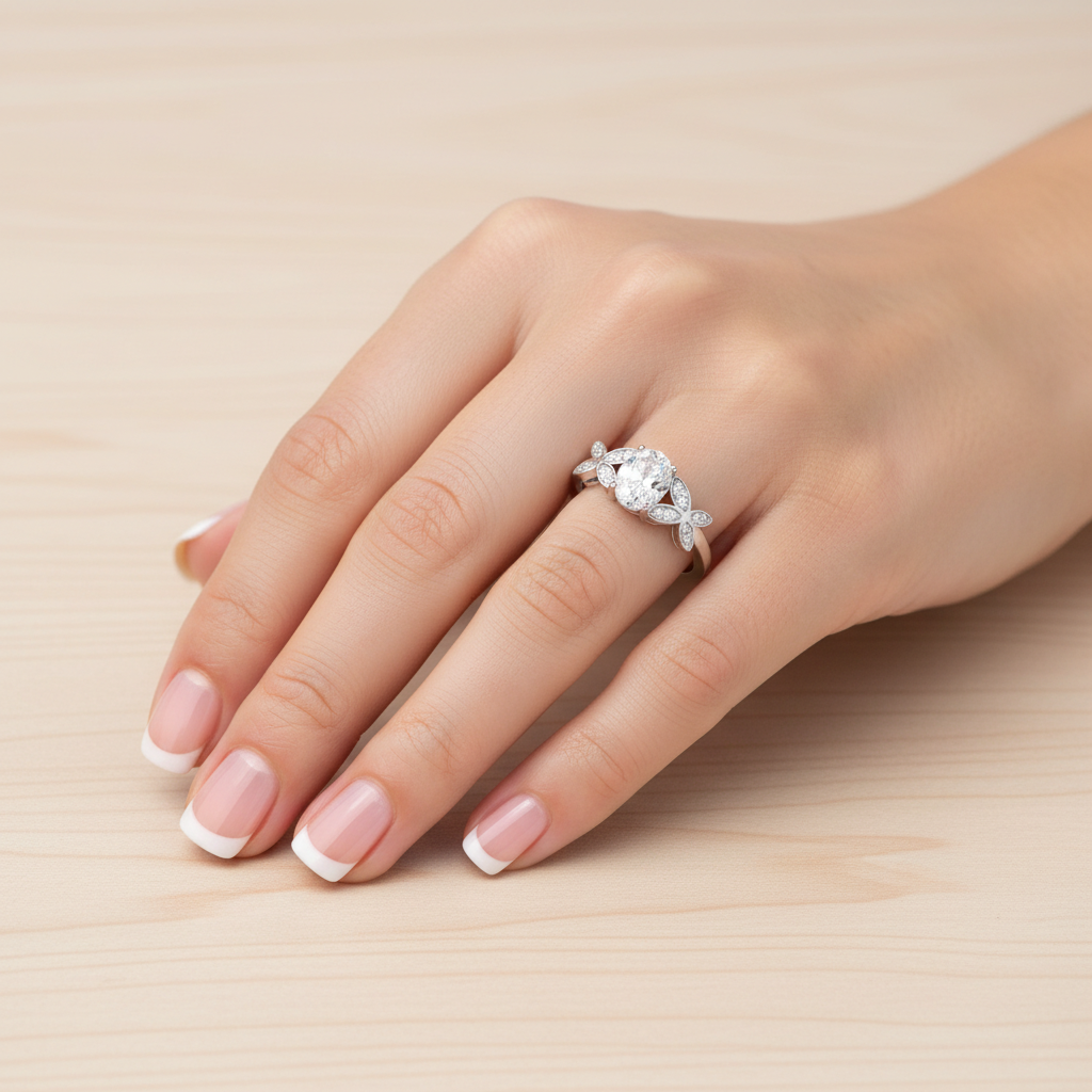 Anillo Plata 925mls Circonita Blanca mariposas