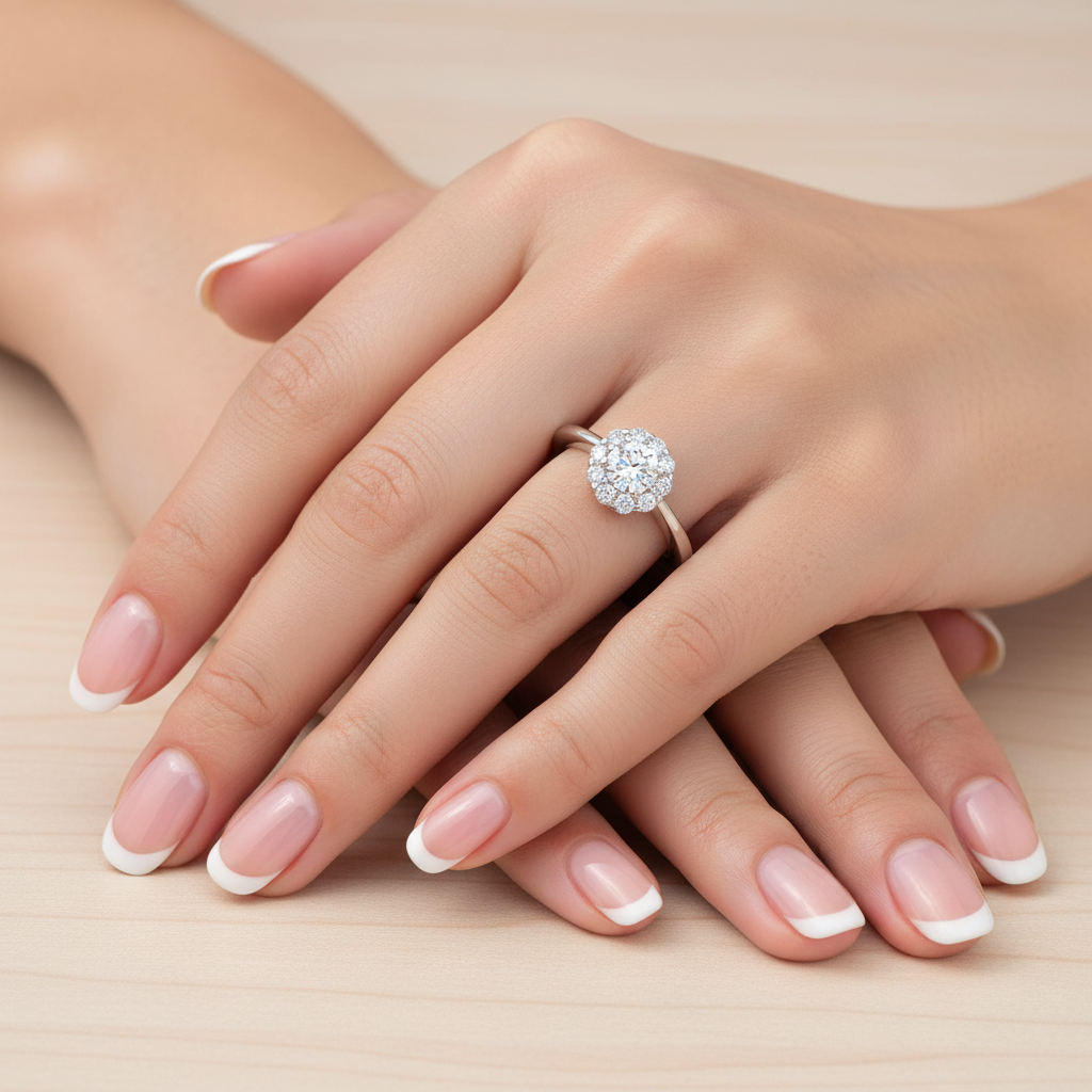 Anillo Plata 925mls Circonitas Blancas redondo