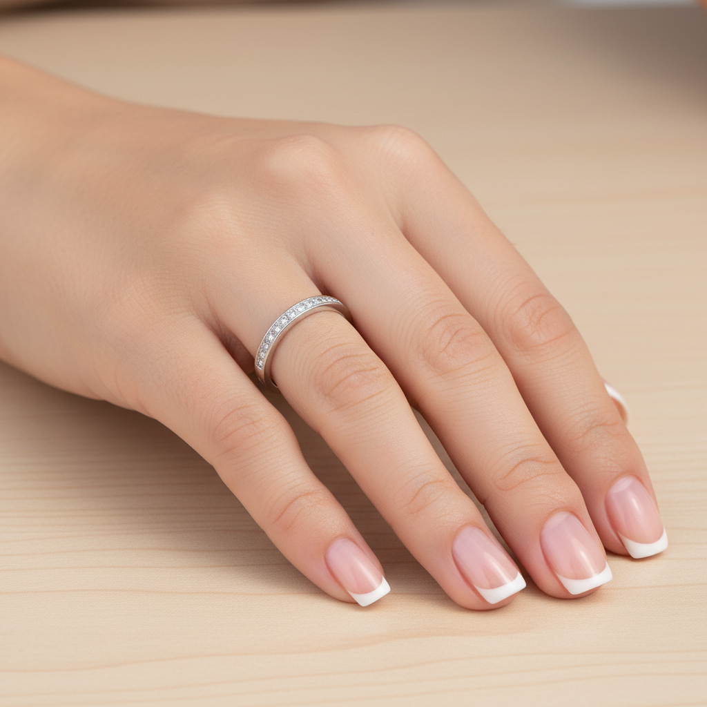 Anillo Plata 925mls Blanco con Circonitas