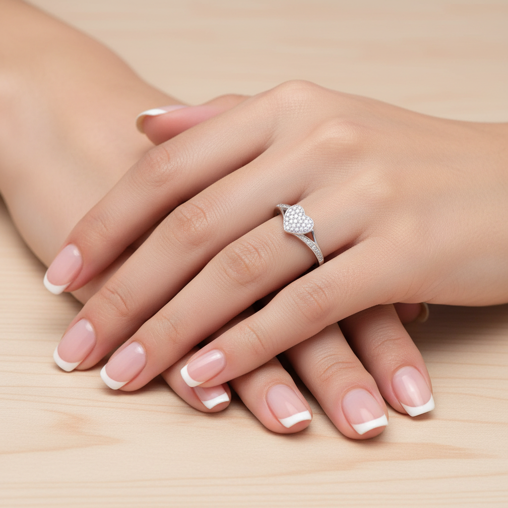Anillo Plata 925mls Corazón con Circonitas blancas | Joyería Fina