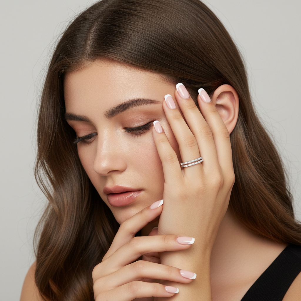 Anillo Plata 925mls Blanco Doble con Circonitas blancas | Joyería Fina