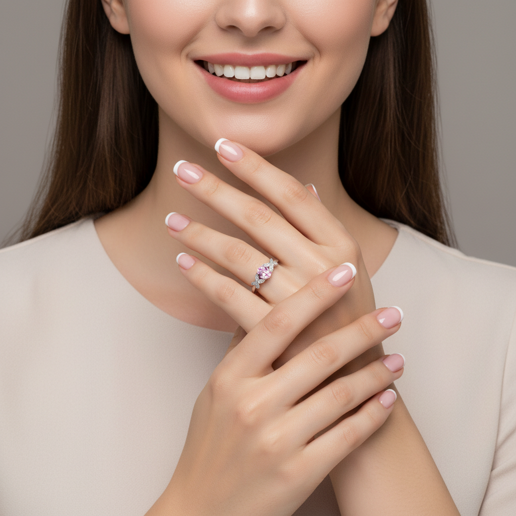 Anillo Plata 925mls Circonita Rosa mariposas