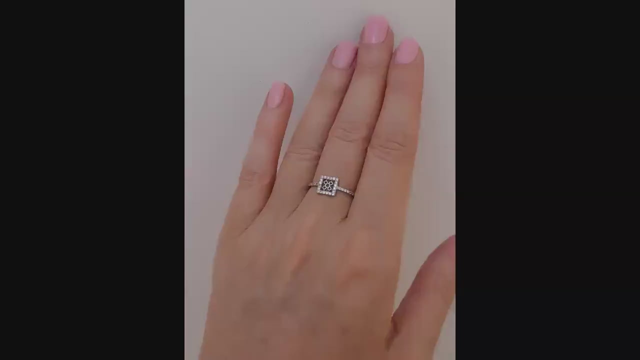 Anillo Plata 925 Baldosa Bilbao – Diseño Exclusivo con Circonitas Blancas – Joya Artesanal Inspirada en el País Vasco (disponible 6 Tallas)